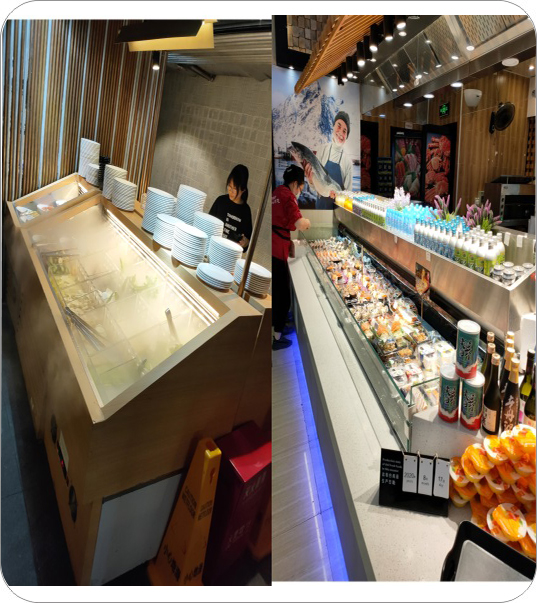 定制:海鲜/寿司柜/火锅/烤肉/自选柜（风冷/冷藏）可带喷雾